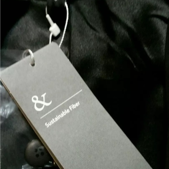 EILEEN FISHER BLACK TROPICAL SUITING WITH ECO POLY RNDNK STRGHT JKT  8 NEW $358 - Picture 9 of 11